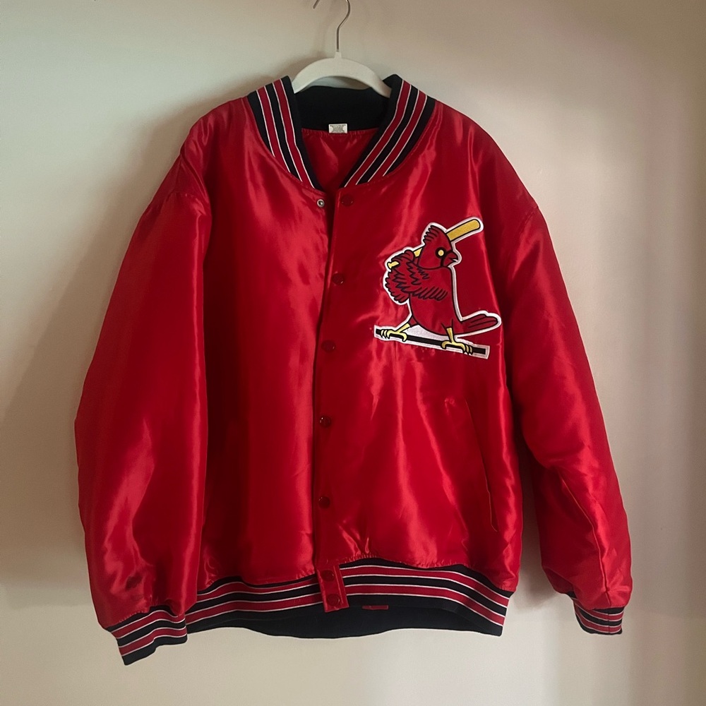 Cardinal button up jacket vintage logo XL